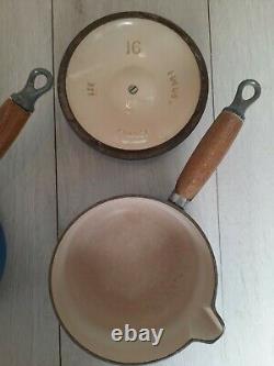 Vintage le cruset saucepan set used
