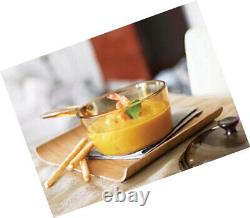 Visions 6 Piece Saucepan Set Glass Ceramic See Through Amber Colour Cookware UK