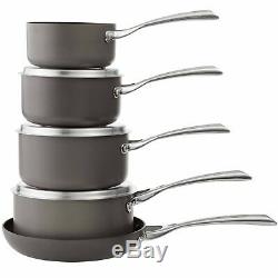 VonShef Hard Anodised 5pc Pan Set Non Stick Induction Suitable Easy Clean