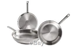 WMF Profi Set of 3 Stainless Steel Frying Pans 20 24 28 cm with Non-Stick for