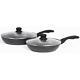 Westinghouse 2 x Non-Stick Frying Pans with Lids 4 Piece Set Small & Large