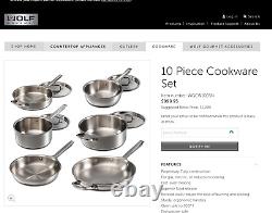 Wolf Gourmet WGCW100SN 10-pc Stainless Steel Cookware Set, brand new, $1299 MSRP
