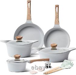 YIIFEEO Cookware Set, Nonstick Pans and Pots Sets, Stone Non Stick Frying Pans a