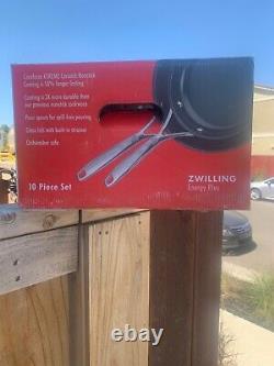 ZWILLING J. A. HENCKELS ENERGY PLUS 10 PC COOKWARE SET Nonstick STAINLESS+
