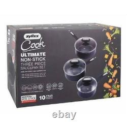 Zyliss Ultimate Non-Stick 3 Piece Saucepan Set With Lids Suitable For All Hobs